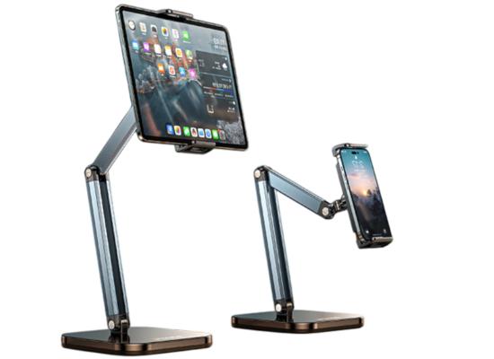 RTAKO 911 Original Height Adjustable Phone and Tablet Stand Carbon steel four-axis stabilization 720° omnidirectional adjust Compatible with iPhone and Android phones
